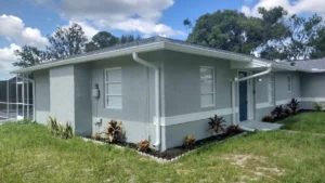 Gutter installation on new home in Florida