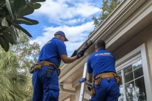 Two Men Showing You How To Install Gutters in Florida.